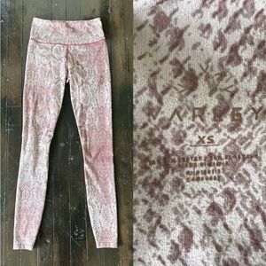 VARLEY Mauve Snakeskin Yoga Leggings